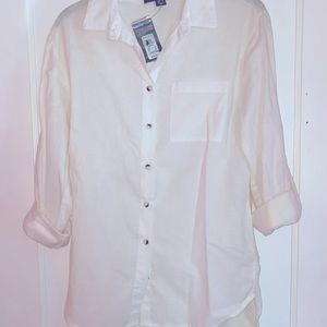 | White Linen  Oversized Beach Cover |